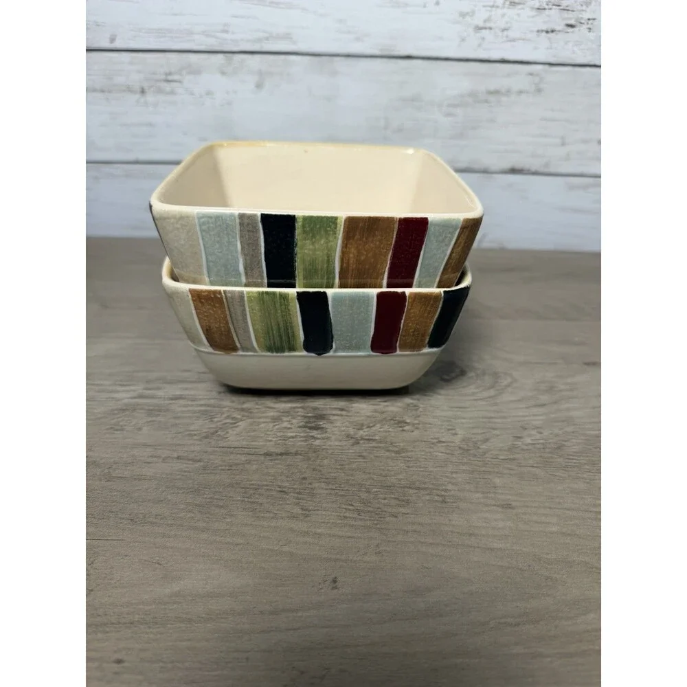 Set Of 2 Table Tops Lifestyles Jentry Hand Painted And Hand Carved Bowls